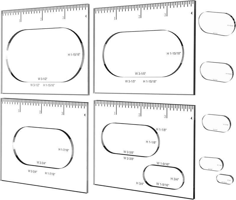 Monliful Pack of 4 Oval Inlay Template Set Router Templates for Woodworking Router Jig Templates Decorative Templates - Image 1